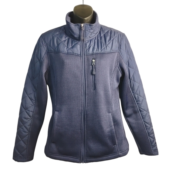 Swiss Tech Jacket Women's Purple Blue Knit ZIP Up Jacket Sz Medium - Picture 1 of 9